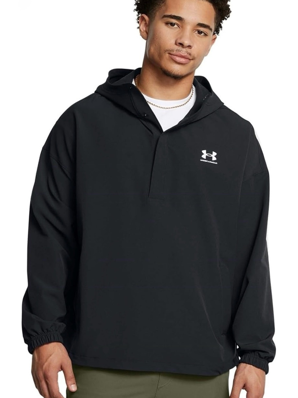Under Armour Men's Black Button Hooded Poncho Pullover